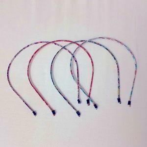 ⭐️2/$15 Bundle of 4 Floral Skinny Headbands Colorful Fabric Wire Hair Accessory